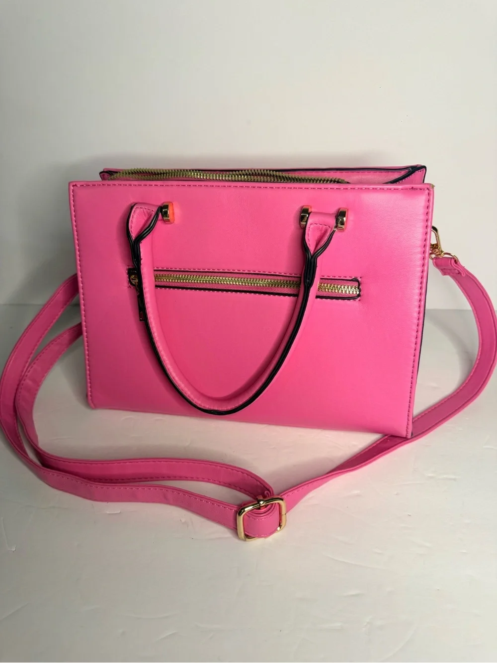 Pink Butterfly Embossed Crossbody Satchel